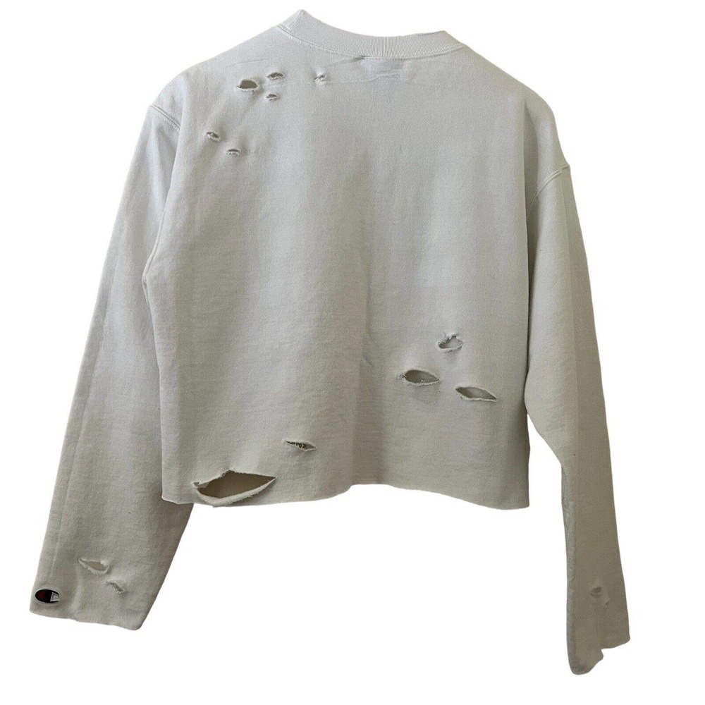 Champion MAMA Retro Rainbow Upcycled Reworked Cropped Sweatshirt - Size Medium - Picture 7 of 12